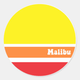Retro Malibu-sticker Ronde Sticker