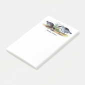  Retro Mallard Duck Print Optionele naam Post-it® Notes (Schuin)