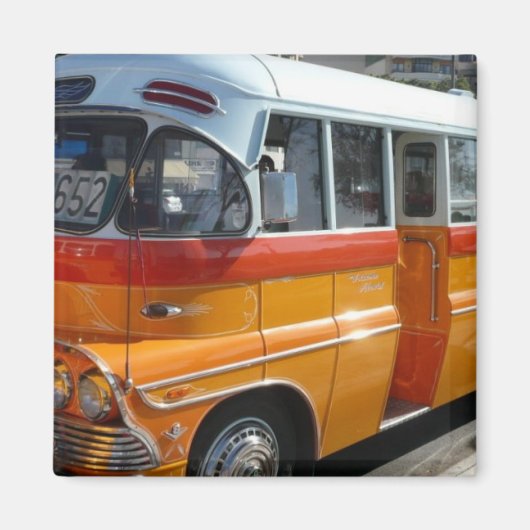 Retro Malta bus Magneet (Voorkant)