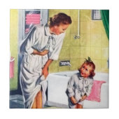 retro mam Daughter Bathroom Tegeltje (Voorkant)