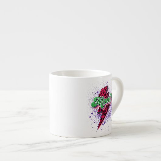 Retro mam Sublimation Design, Retro Mam Leopard Espresso Kop (Voorkant rechts)