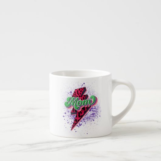 Retro mam Sublimation Design, Retro Mam Leopard Espresso Kop (Rechts)