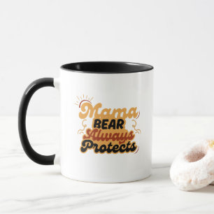 Retro Mama Beer Beschermt Altijd Mok