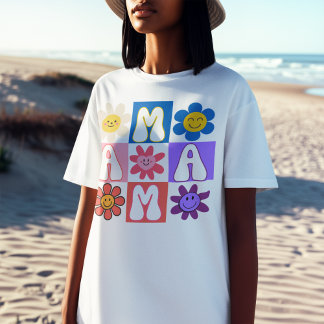 Retro MAMA Daisy Bloem Moederdag Cadeau T-shirt