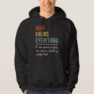 Retro mama kent alles wat vrouwen Moederdag Hoodie