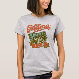 Retro Mama Summer Time Club Vintage Typografie T-shirt
