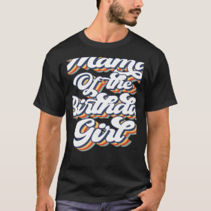 Retro mama van het meisje van de geboorte Matchin T-shirt
