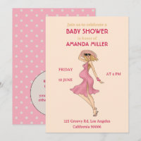 Retro Mammie Blonde Baby shower Partij Uitnodiging