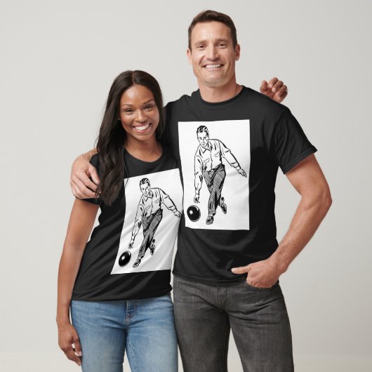 Retro Man Bowling T-shirt (Unisex)