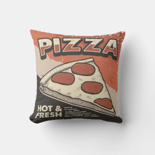 Retro Man Cave Classic  Hot Pizza Throw Pi Kussen
