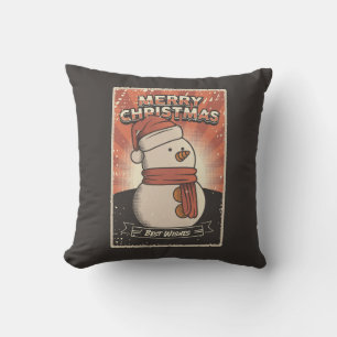 Retro  Man Cave Kerstmis Snowman Kussen