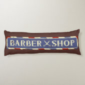 Retro Man Cave Rustic Grunge Barber Lichaamskussen (Achterkant)