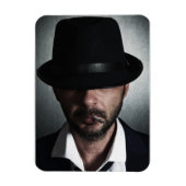 Retro man roken magneet (Verticaal)