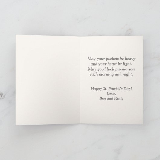  retro-mand van bloemen St. Patrick's Day Feestdagen Kaart (Binnen)