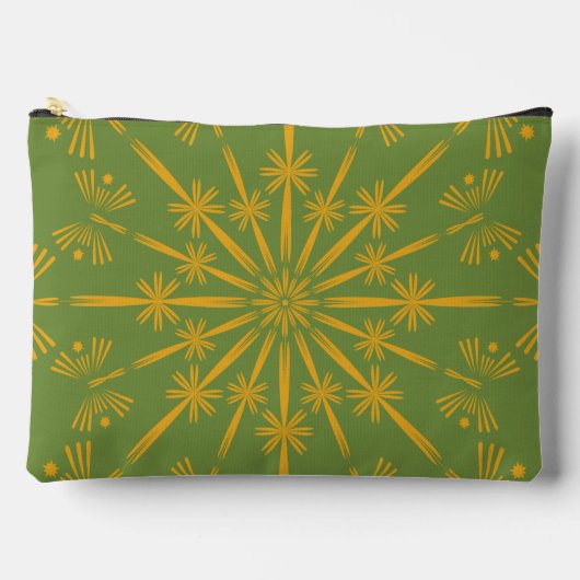 Retro Mandala Avocado Grote Pouch Etui (Voorkant)