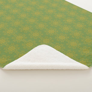 Retro Mandala Avocado Sherpa Blanket (3 Sizes) Deken