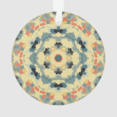 Retro Mandala blauw geel en rood Ornament (achterkant)
