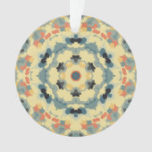 Retro Mandala blauw geel en rood Ornament (voorkant)