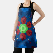 Retro Mandala Blauw Rood en Groen Schort (Insitu)