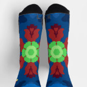 Retro Mandala Blauw Rood en Groen Sokken (Top)