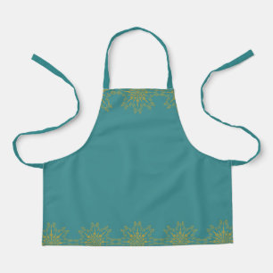 Retro Mandala Blauwgroen klein Schort