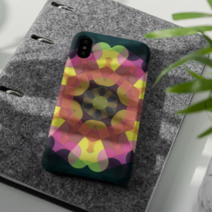 Retro Mandala Bloedroze Geel en Groen iPhone 11 Hoesje