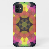 Retro Mandala Bloedroze Geel en Groen Case-Mate iPhone Case (Achterkant)