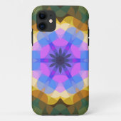 Retro Mandala Bloemroze Blauw en Geel Case-Mate iPhone Case (Achterkant)