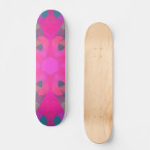 Retro Mandala Bloemroze en Blauw Skateboard (Voorkant)