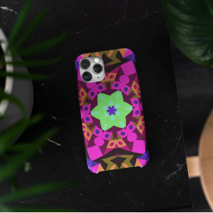Retro Mandala Bloemroze Oranje en groen iPhone 11 Hoesje