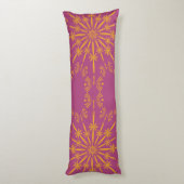 Retro Mandala Boysenberry Body Pillow Lichaamskussen (Achterkant (Verticaal))