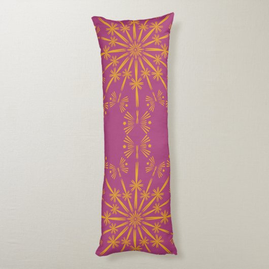 Retro Mandala Boysenberry Body Pillow Lichaamskussen (Achterkant (Verticaal))