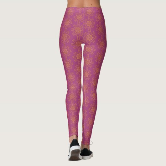 Retro Mandala Boysenberry Leggings (Dos)