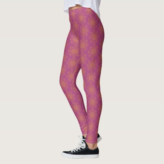 Retro Mandala Boysenberry Leggings (Gauche)