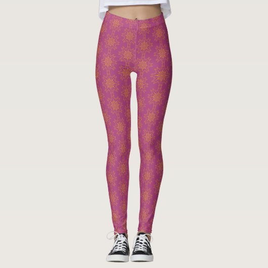 Retro Mandala Boysenberry Leggings (Devant)