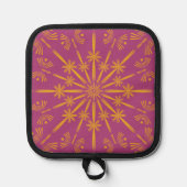 Retro Mandala Boysenberry Pot Holder Pannenlap (Voorkant)