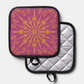 Retro Mandala Boysenberry Pot Holder Pannenlap (Voorkant / Achterkant)