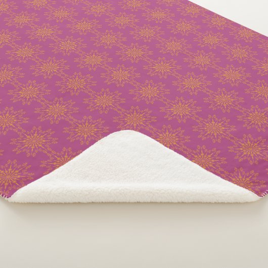 Retro Mandala Boysenberry Sherpa Blanket (3 Sizes) Sherpa Deken (3/4)
