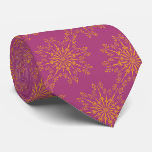 Retro Mandala Boysenberry Stropdas