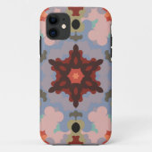 Retro Mandala Flower Blue en Red Case-Mate iPhone Case (Achterkant)
