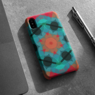 Retro Mandala Flower Blue en roze iPhone 11 Hoesje