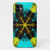 Retro Mandala Flower Blue Yellow and Black Case-Mate iPhone Case (Achterkant)