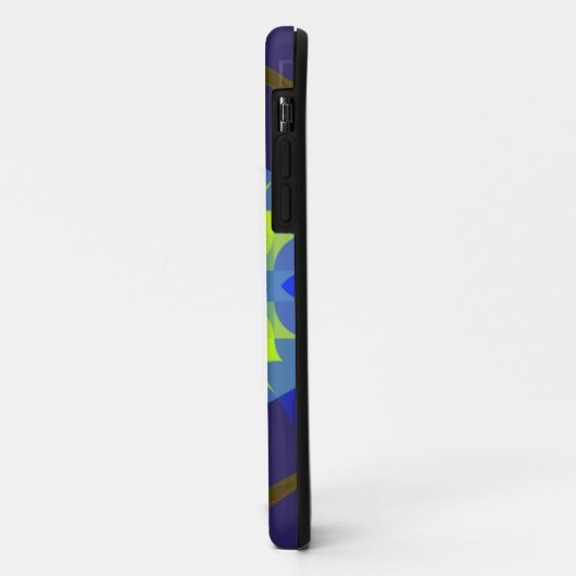 Retro Mandala Flower Green en Blue Case-Mate iPhone Case (Achterkant/links)