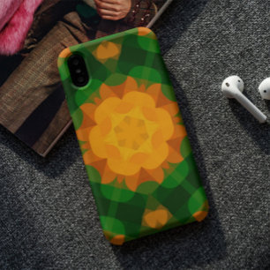 Retro Mandala Flower Green en Oranje iPhone 11 Hoesje