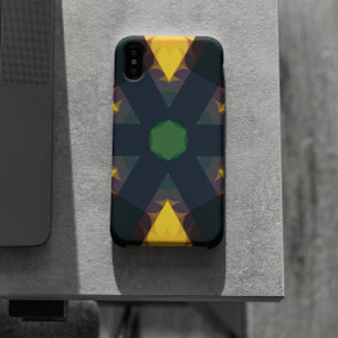 Retro Mandala Flower Green Yellow en Blue iPhone 11 Hoesje