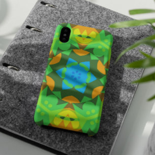 Retro Mandala Flower Green Yellow en Blue iPhone 11 Hoesje