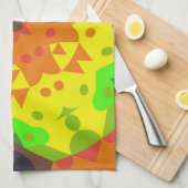 Retro Mandala Flower Oranje Yellow and Green Theedoek (Quarter Fold)