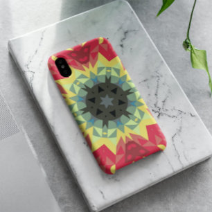 Retro Mandala Flower Red en Yellow iPhone 11 Hoesje