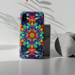 Retro Mandala Flower Red Green en Blue iPhone 11 Hoesje