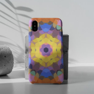 Retro Mandala Flower Yellow Blue en Oranje iPhone 11 Hoesje